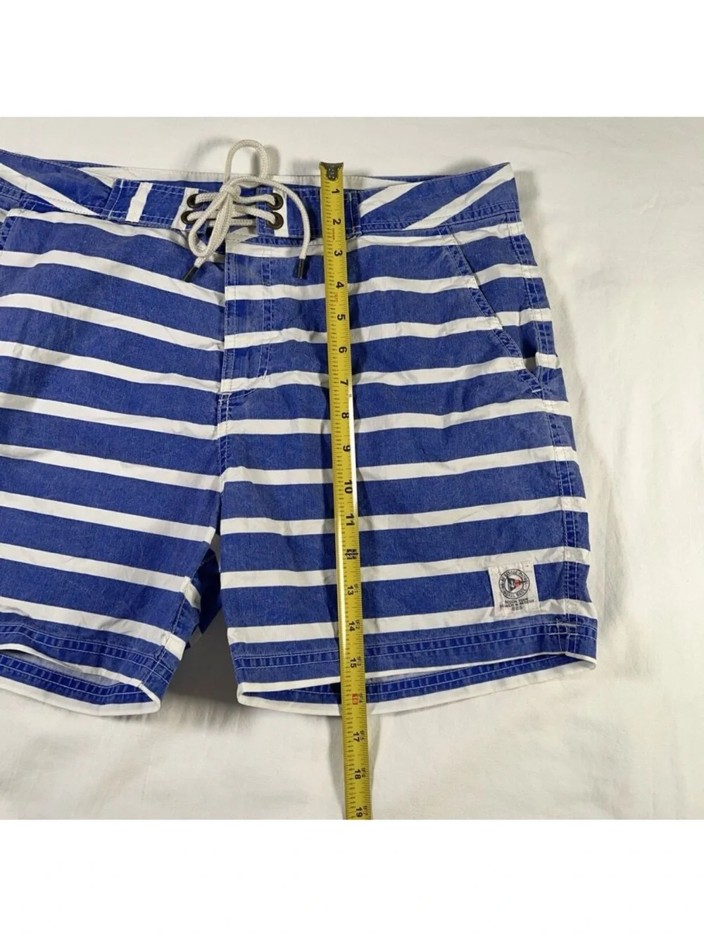 Vintage Polo Ralph Lauren Board Shorts Men's 32 Blue Sailor Swim Trunks Striped